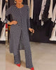 Elegant Polka Dot Split Two-Piece Set