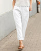 Casual Solid Colour Cotton-Linen Pants