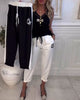 Slim-Fit Casual Pants with Elastic Drawstring