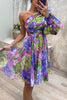 Ylona - Floral One-Shoulder Swing Dress