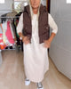 Solid Colour Hooded Vest Coat