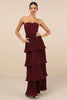 Velmara | Strapless layered ruffle maxi dress