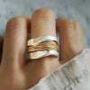 Silver Ring with Gold Accents