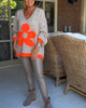 V-Neck Sweater with Floral Print