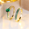 Serena Emerald & Sky Blue Ring Set