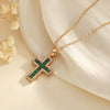 Sacred Emerald Cross Necklace