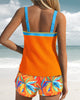 Colour-Block Striped Tankini