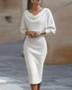Draped Top and Slit Skirt Co-Ord Set