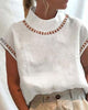 Solid Colour Lace Blouse with Stand Collar