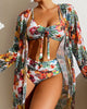 Three-Piece Floral Print Bikini Set with Cover-Up