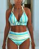 Striped Print Two-Piece Swimsuit