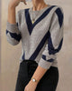 Crew-Neck Sweater with Geometric Print