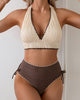 Halter Neck Colour-Block Two-Piece Bikini