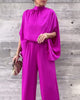 Elegant Solid Colour Two-Piece Set