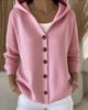 Hooded Cardigan with Front Buttons