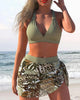 Two-Piece Swimsuit with Bra Top and Skirt