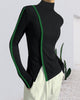 Turtleneck Sweater with Patchwork Design