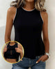 Fitted Colour-Block Tank Top with Built-In Bra
