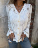 Long-Sleeve V-Neck Lace Cardigan