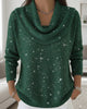 Mock-Neck Sweater with Sequin Trim