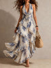 Clara - Boho Blue Floral Halter Maxi Dress