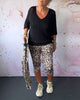 Slim Cropped Leopard Print Pants