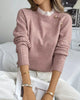 Elegant Sweater with Cutout Trim and Ruffles