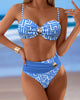 Sexy Printed Bikini with Decorative Metal Buttons