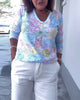 Fashion Print V-Neck Sweater