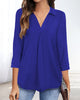 Solid Colour V-Neck Pullover T-Shirt