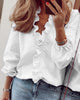 Solid Colour Balloon-Sleeve Blouse