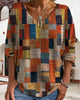 Lydiane | Patchwork V-Neck Top