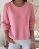 Solid Colour Crew Neck Drop-Shoulder Sweater