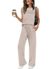 Pleated Tank Top & Wide-Leg Pants Two-Piece Set