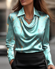 Elegant Long-Sleeve Satin Blouse