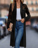 Elegant Solid Colour Cutout Lace Coat