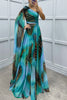 Lilliagirl- Chiffon Printed Off-Shoulder Dress