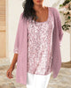 Sequin Tank Top & Cardigan Two-Piece Set