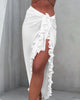 Ruffled Solid Beach Cover-Up Skirt