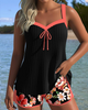 V-Neck Tankini with Printed Sport Shorts