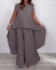 Urban Style Solid Colour Two-Piece Set