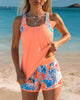 Sleeveless Printed Tank Tankini with Shorts
