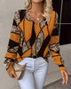 V-Neck Sweater with Leopard Print Cutout Detail