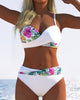 Bralette-Style Contrast Print Bikini