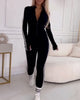 Casual Sporty Striped Slimming Jumpsuit