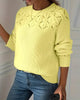 Crew Neck Long-Sleeve Sweater with Cutout Detail