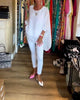 Solid Colour Asymmetric Top with 3/4 Sleeves