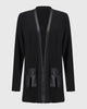 Trendy Solid Colour Coat with Patchwork Pockets