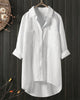 Relaxed Solid Colour Long-Sleeve Blouse