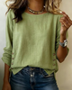 Casual Round Neck Top with Button Detail